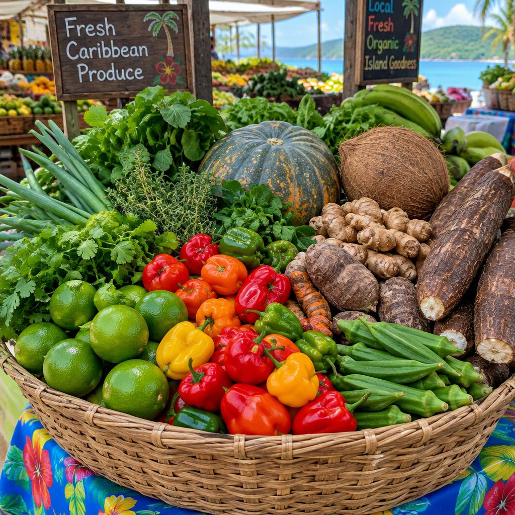 Basket overflowing with fresh local produce